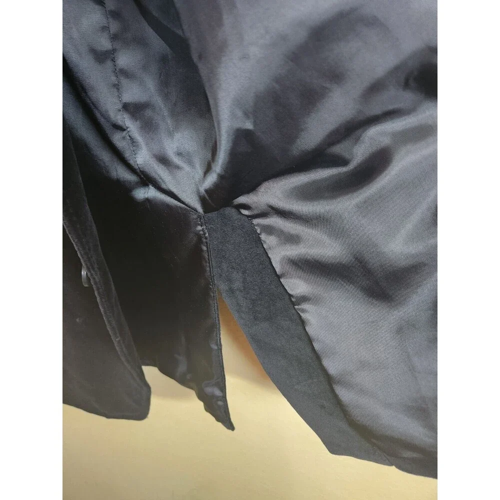 Alfani Velvet Velour Sport Coat Blazer Mens XL Black Notch Lapel 2 Button Retro‎